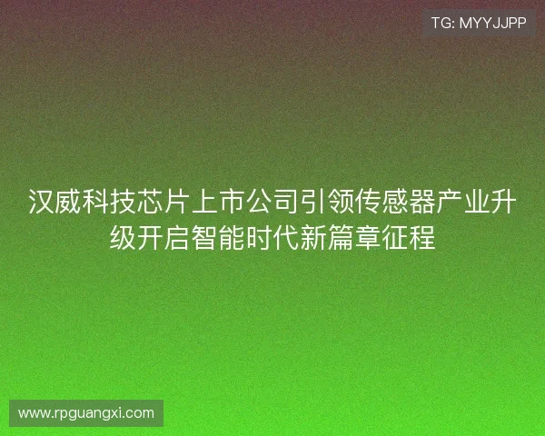 汉威科技芯片上市公司引领传感器产业升级开启智能时代新篇章征程